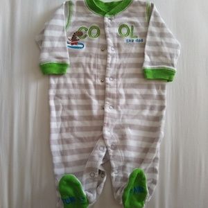 Baby Button-Up Cotton Footed PJs